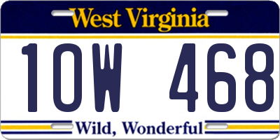 WV license plate 1OW468