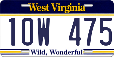 WV license plate 1OW475