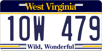 WV license plate 1OW479