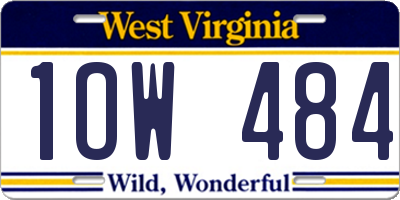 WV license plate 1OW484