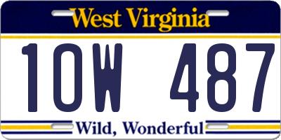 WV license plate 1OW487