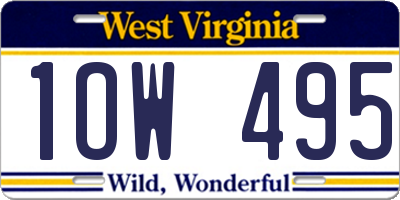 WV license plate 1OW495