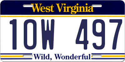 WV license plate 1OW497