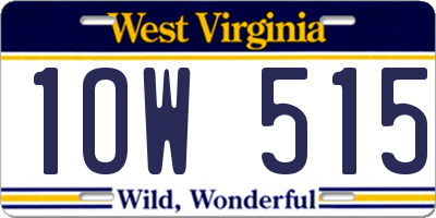 WV license plate 1OW515