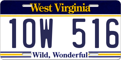 WV license plate 1OW516