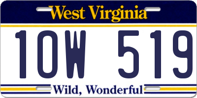 WV license plate 1OW519