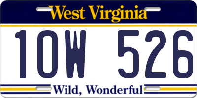 WV license plate 1OW526