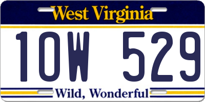 WV license plate 1OW529