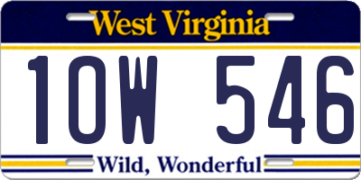 WV license plate 1OW546