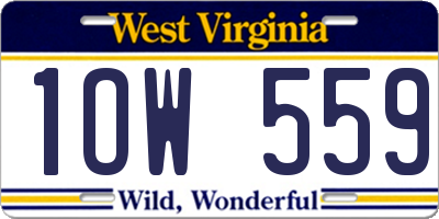 WV license plate 1OW559
