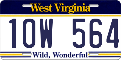 WV license plate 1OW564