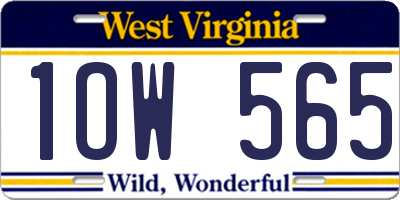 WV license plate 1OW565