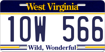 WV license plate 1OW566