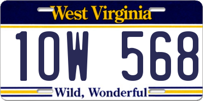 WV license plate 1OW568