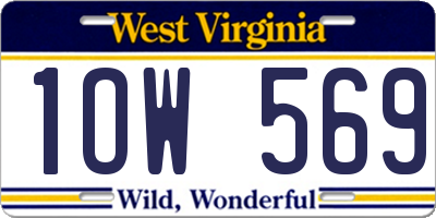 WV license plate 1OW569