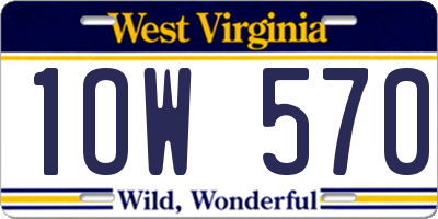 WV license plate 1OW570