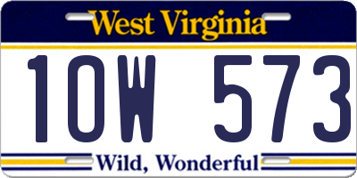 WV license plate 1OW573