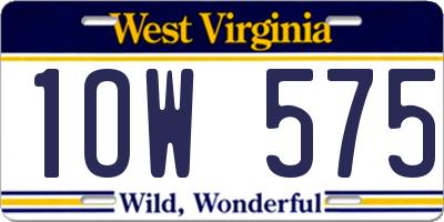 WV license plate 1OW575
