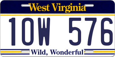WV license plate 1OW576