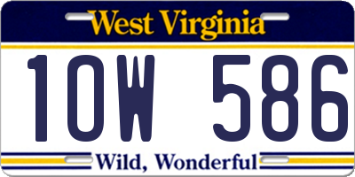 WV license plate 1OW586