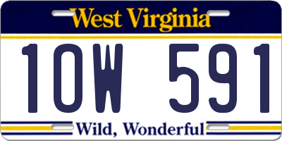 WV license plate 1OW591