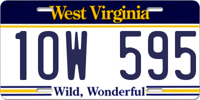 WV license plate 1OW595