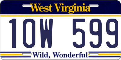 WV license plate 1OW599