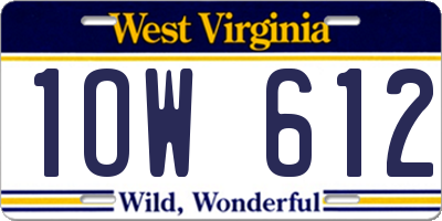 WV license plate 1OW612