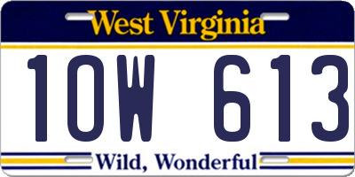 WV license plate 1OW613