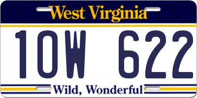 WV license plate 1OW622