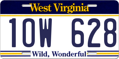 WV license plate 1OW628