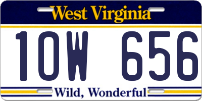 WV license plate 1OW656
