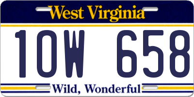 WV license plate 1OW658
