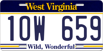 WV license plate 1OW659