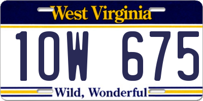 WV license plate 1OW675