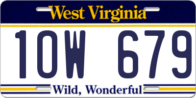 WV license plate 1OW679