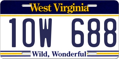 WV license plate 1OW688