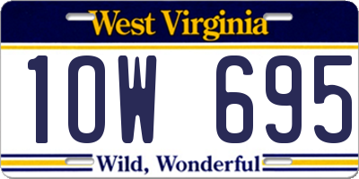 WV license plate 1OW695
