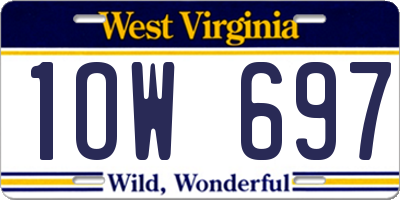WV license plate 1OW697