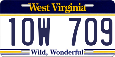 WV license plate 1OW709