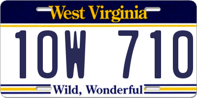 WV license plate 1OW710