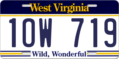 WV license plate 1OW719