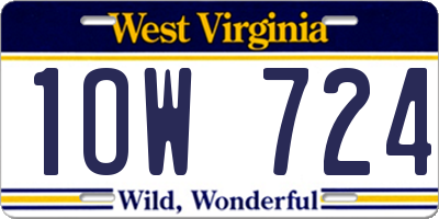 WV license plate 1OW724