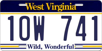 WV license plate 1OW741