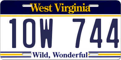 WV license plate 1OW744