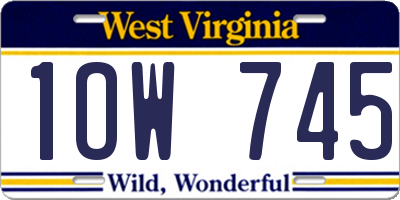 WV license plate 1OW745