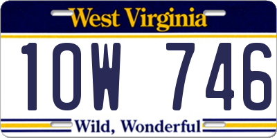 WV license plate 1OW746