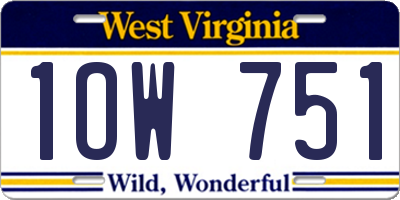 WV license plate 1OW751