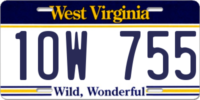 WV license plate 1OW755