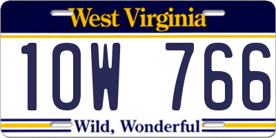 WV license plate 1OW766